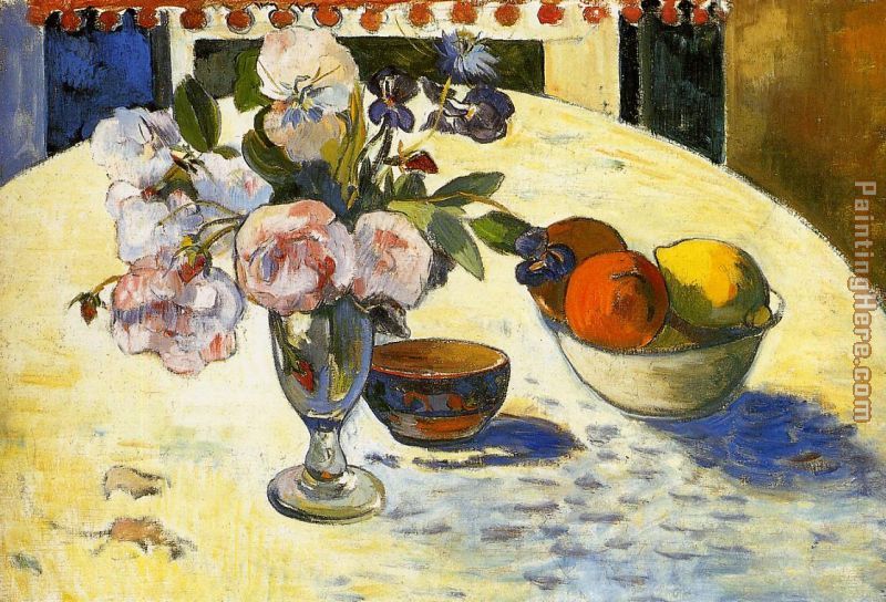 Paul Gauguin Flowers in a Fruit Bowl